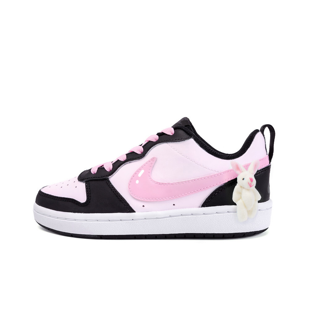 

Кроссовки Nike Court Borough Skateboarding Shoes Women's Low-top White, черный/розовый