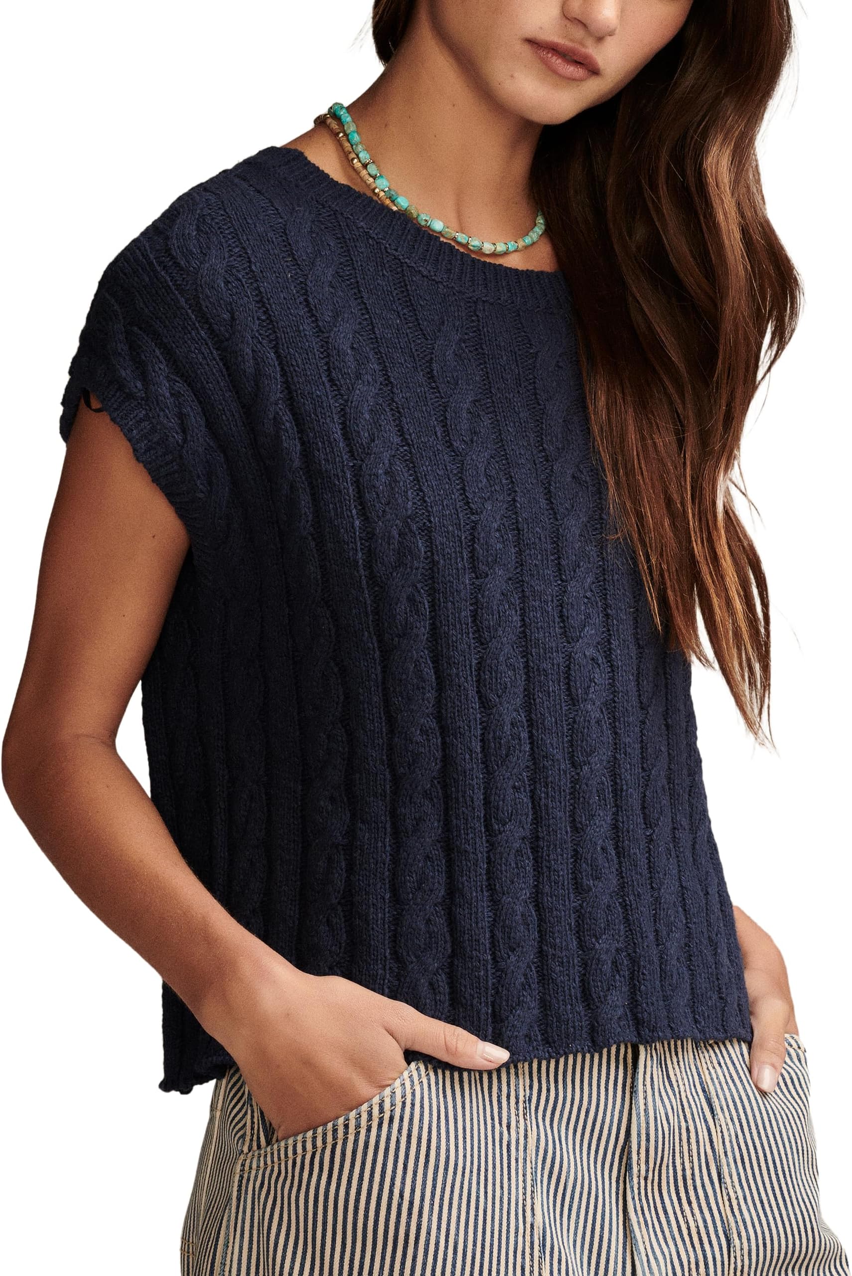 

Свитер Lucky Brand Baby Cable Crew Sweater, цвет Cadet Navy