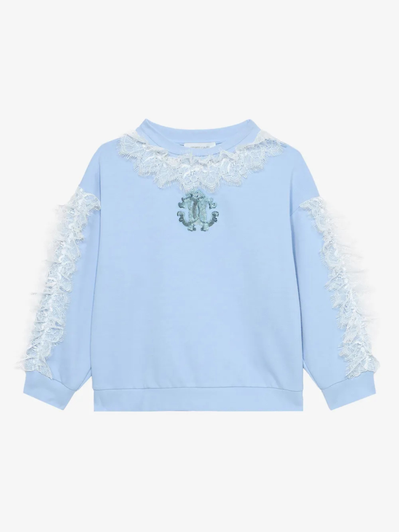 

Толстовка Roberto Cavalli Junior с кружевной отделкой, синий