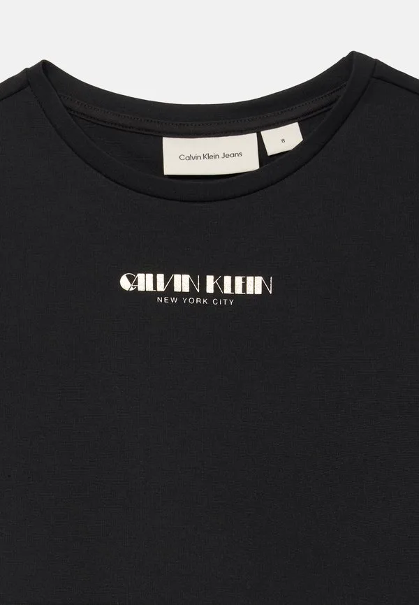 Платье-Рубашка в стиле пунто, трикотажное платье Calvin Klein Jeans, Black — фото 3