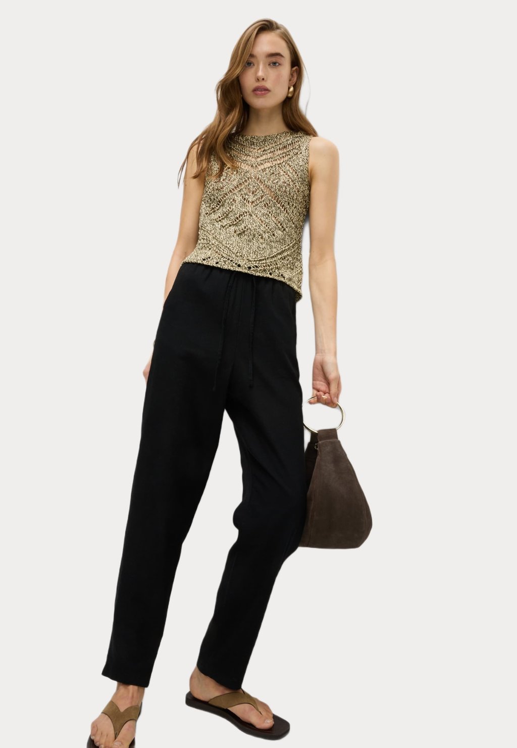 

Брюки RICH DRAWSTRING TAPERED Marks & Spencer, черный