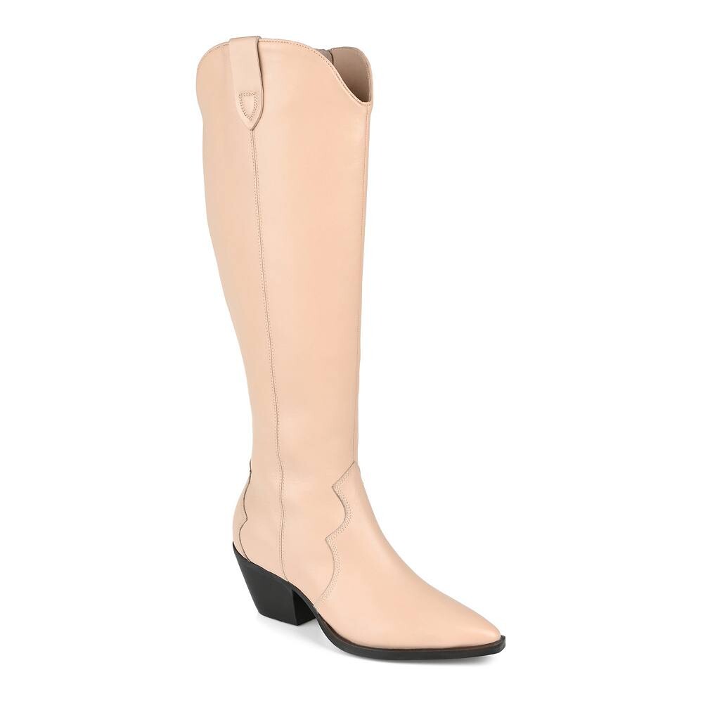 

Женские кожаные сапоги до колена Journee Signature Pryse Tru Comfort Foam, бежевый