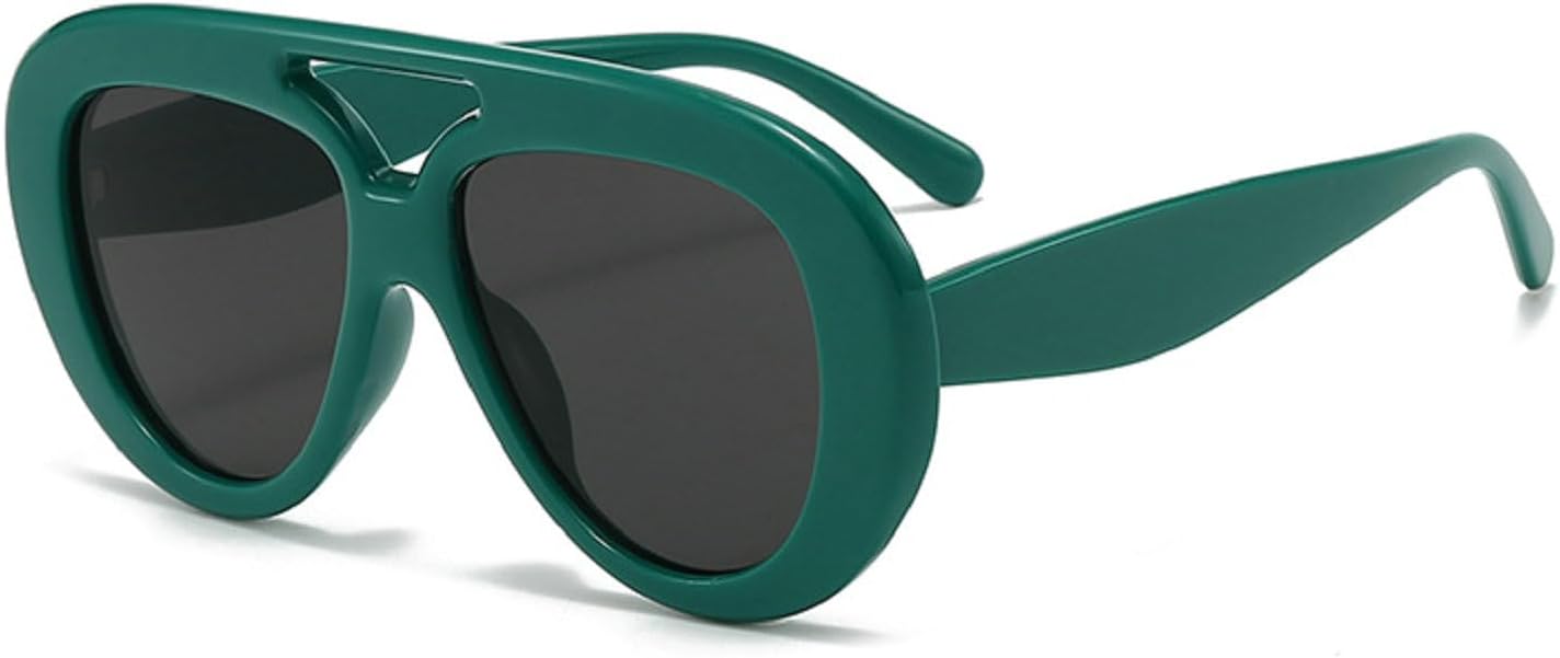 

Овальные солнцезащитные очки с двойной перемычкой, модные женские солнцезащитные очки-пилот, стильные солнцезащитные очки для активного отдыха, мужские солнцезащитные очки 75506 Melrose, Green Grey