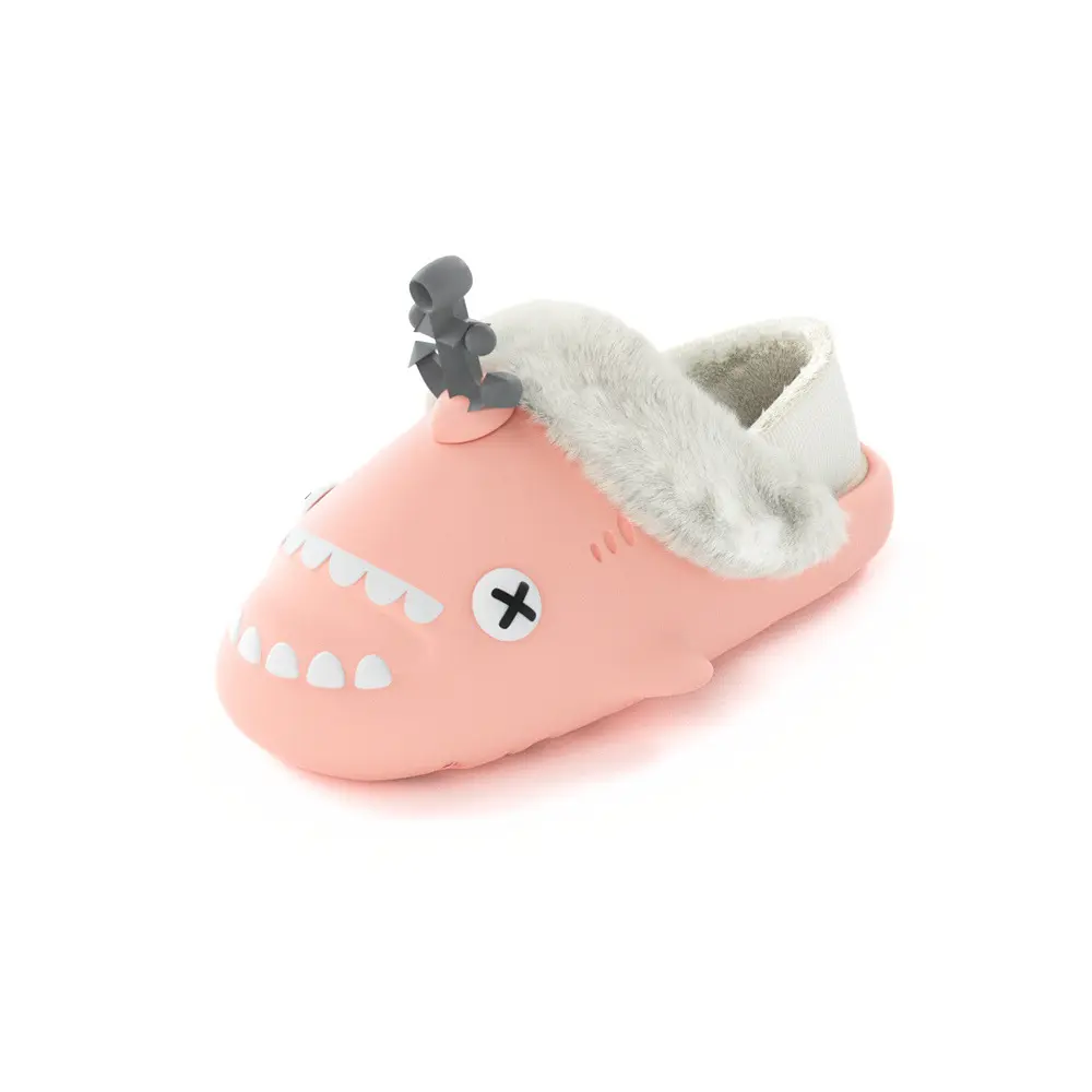 

HelloSlippers Акульи зимние тапочки Sharkicks с закрытым носком и каблуком унисекс розовые, цвет Pink