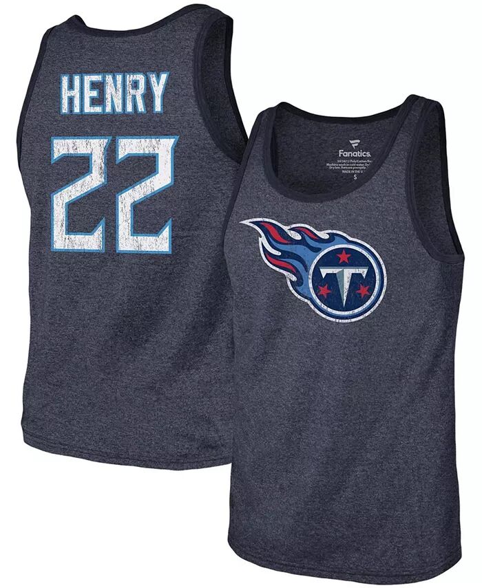 

Мужская майка-топ Derrick Henry Navy Tennessee Titans с именем и номером из трехкомпонентной ткани Fanatics