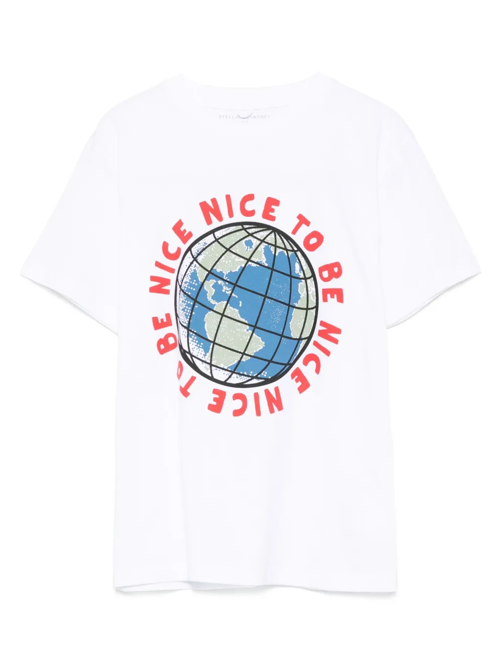 

Футболка из хлопка с принтом глобуса Stella McCartney Kids, белый