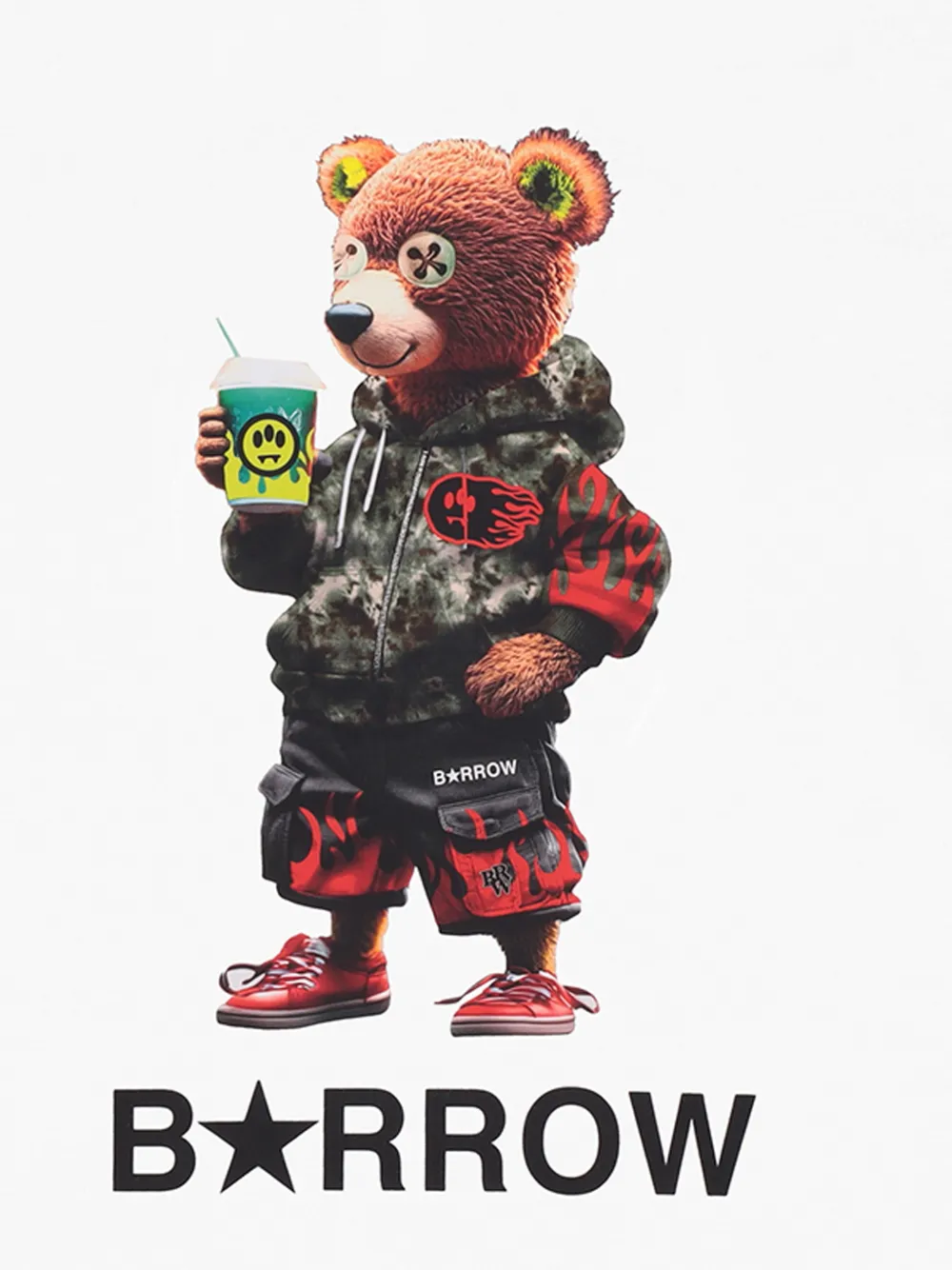 Футболка с изображением медведя Barrow Kids, белый — фото 3