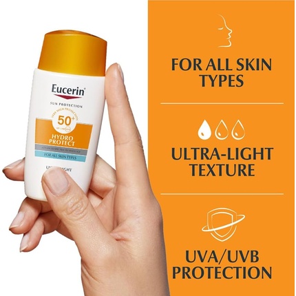 Солнцезащитный флюид для лица Eucerin Hydro Protect Ultra-Light SPF 50+ — фото 3