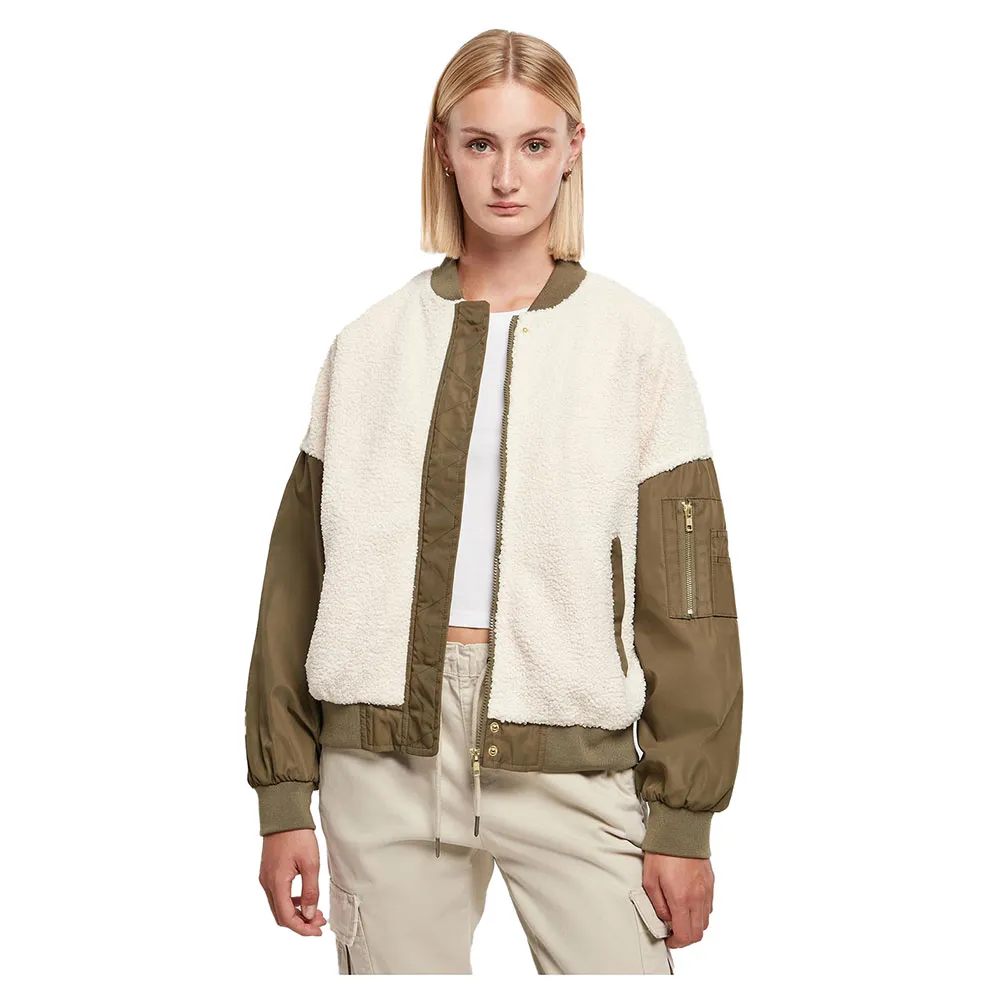 

Куртка Urban Classics Oversized Sherpa Mixed bomber, белый