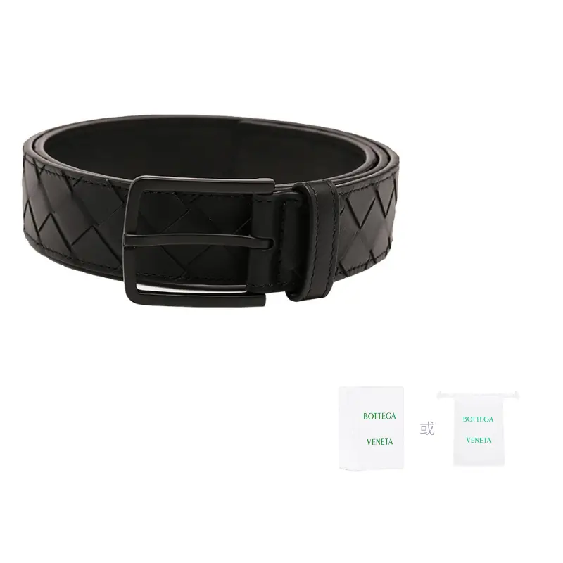 

Bottega Veneta Кожаный ремень из коровьей кожи мужской шириной 3,5 см, Black