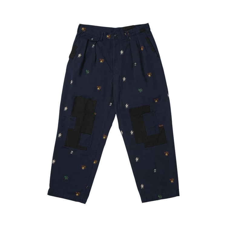 

Брюки Palace x Beams Plus Pleated Twill Trousers 'Navy', синий