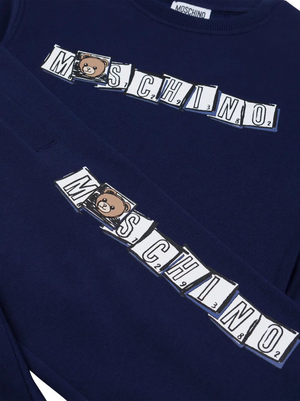 Спортивный костюм с графичным принтом Moschino Kids, синий — фото 3