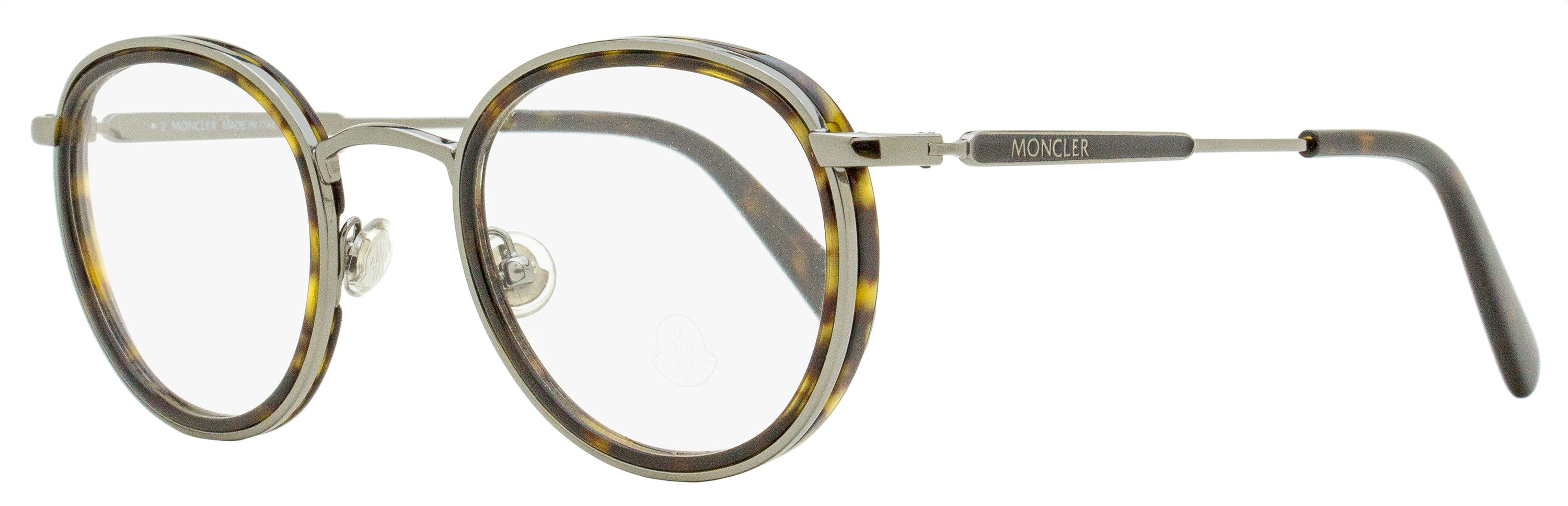 

Овальные очки Moncler Unisex ML5153 052 Gunmetal/Havana 49 мм