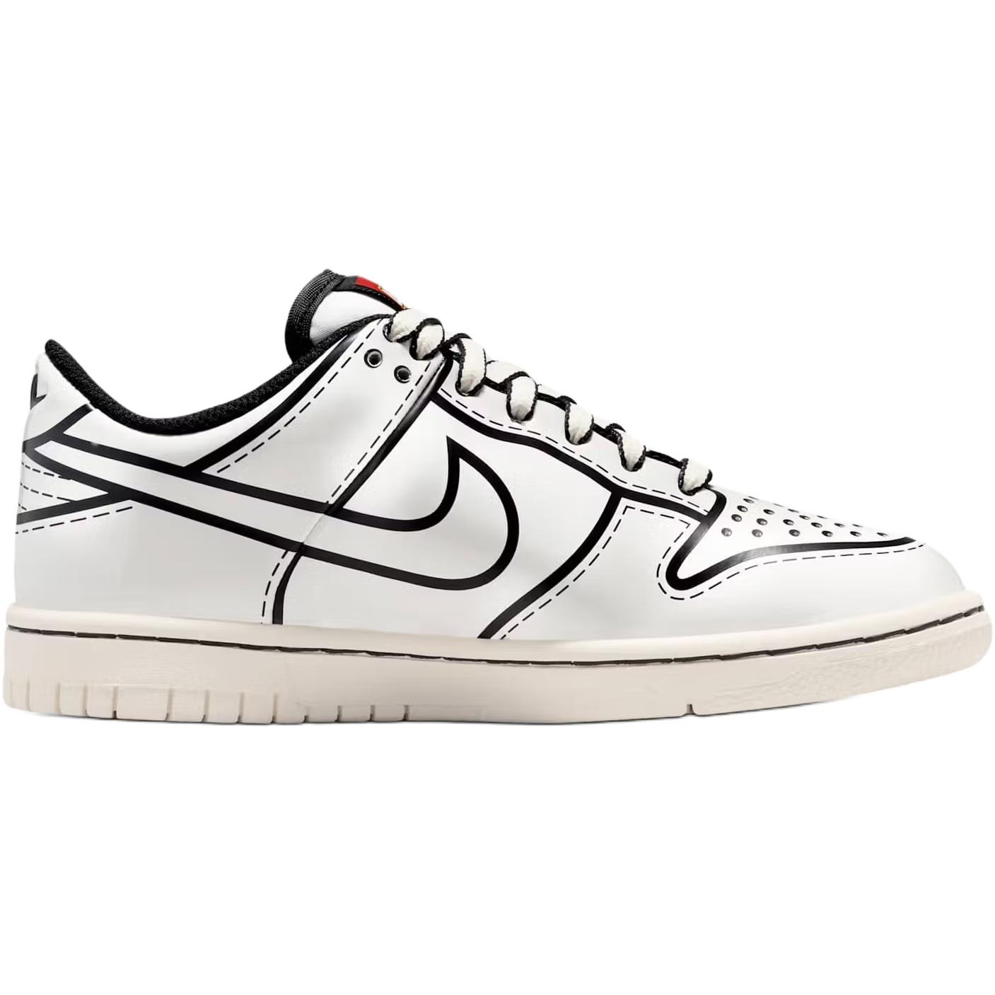 Nike Детские кроссовки для скейтбординга LEGO x Dunk, устойчивые к истиранию, черные, белые, для детей от 3 до 7 лет — фото 3