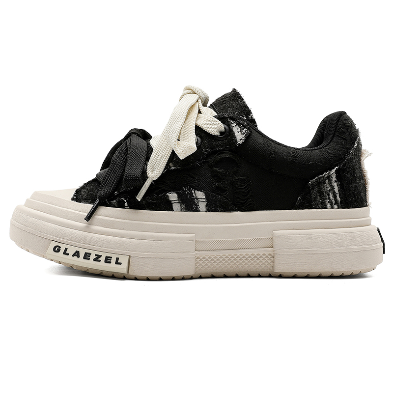 

V05 Дышащие амортизирующие низкие скейтерские кроссовки на платформе унисекс черные женские, цвет Black Women's