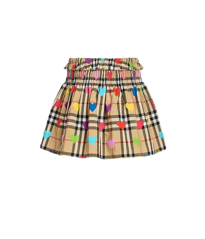 Юбка Ama Check Heart Burberry Kids, Sand IP Pattern — фото 2