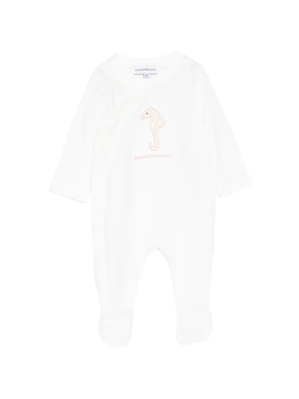 Пижама с вышивкой морского конька Emporio Armani Kids, белый