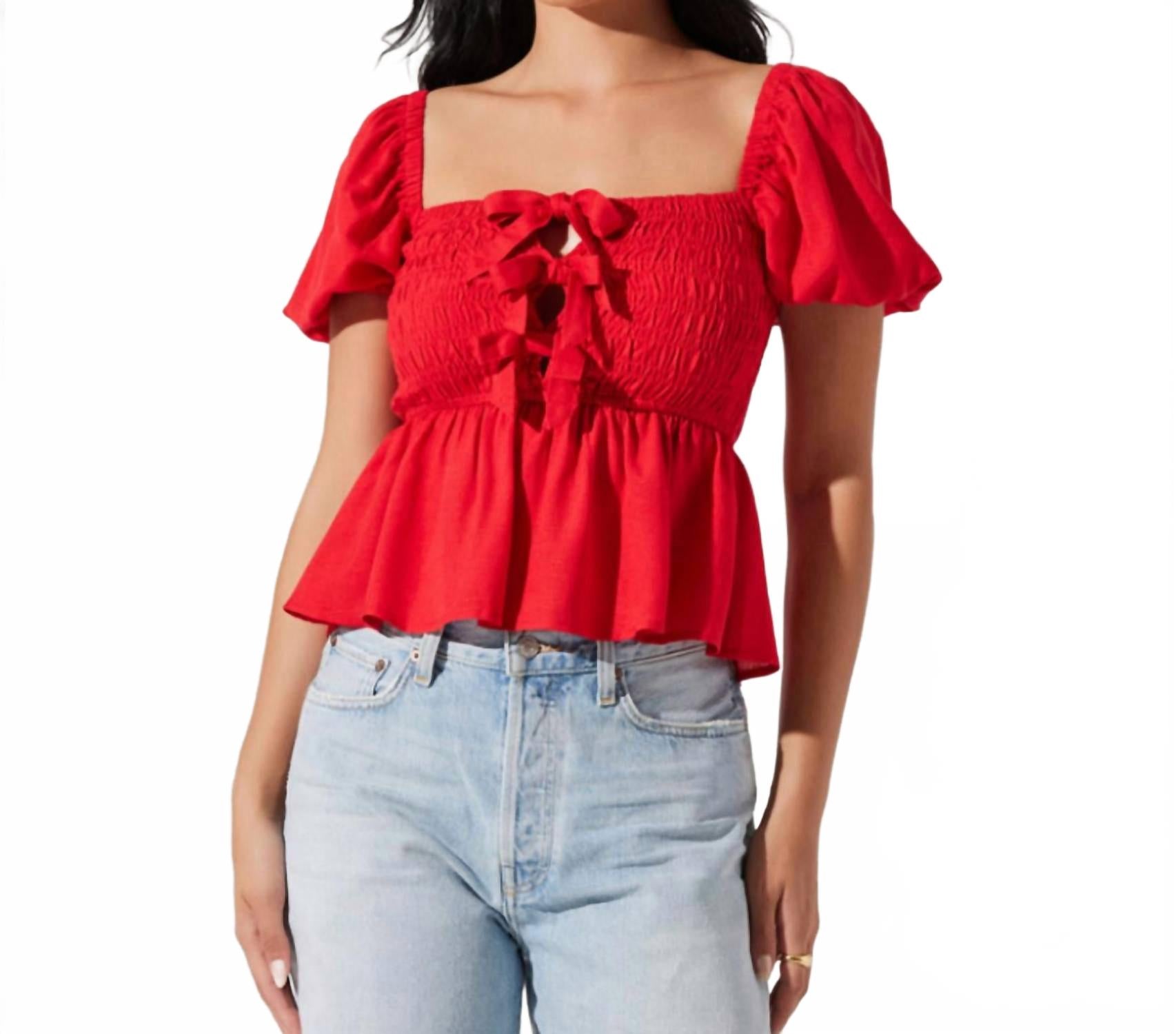 

Дарлин Боу Топ в красном цвете ASTR