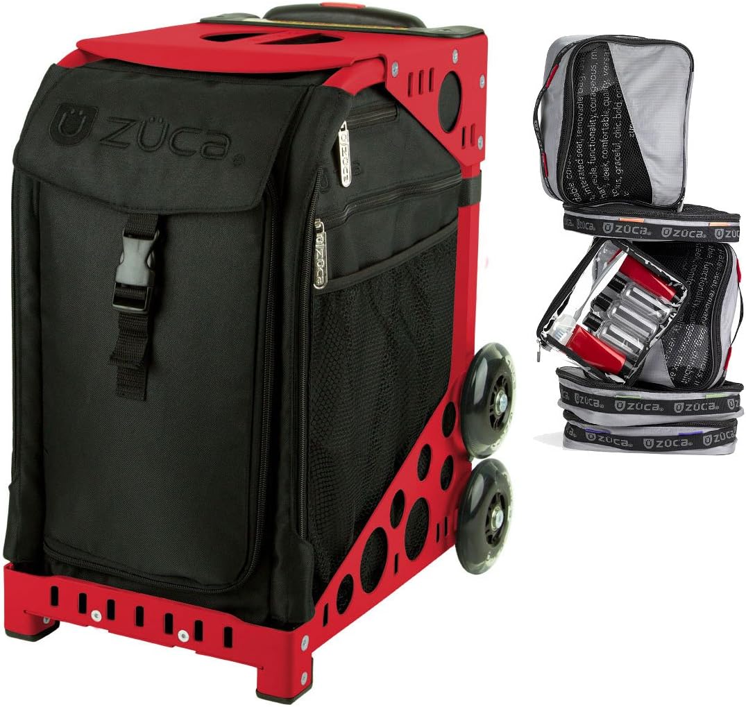 

Спортивная сумка-вкладыш Zuca "Stealth", красная рама, мигающие колеса и набор с чехлом для флаера, Красный, Спортивная сумка-вкладыш Zuca "Stealth", красная рама, мигающие колеса и набор с чехлом для флаера