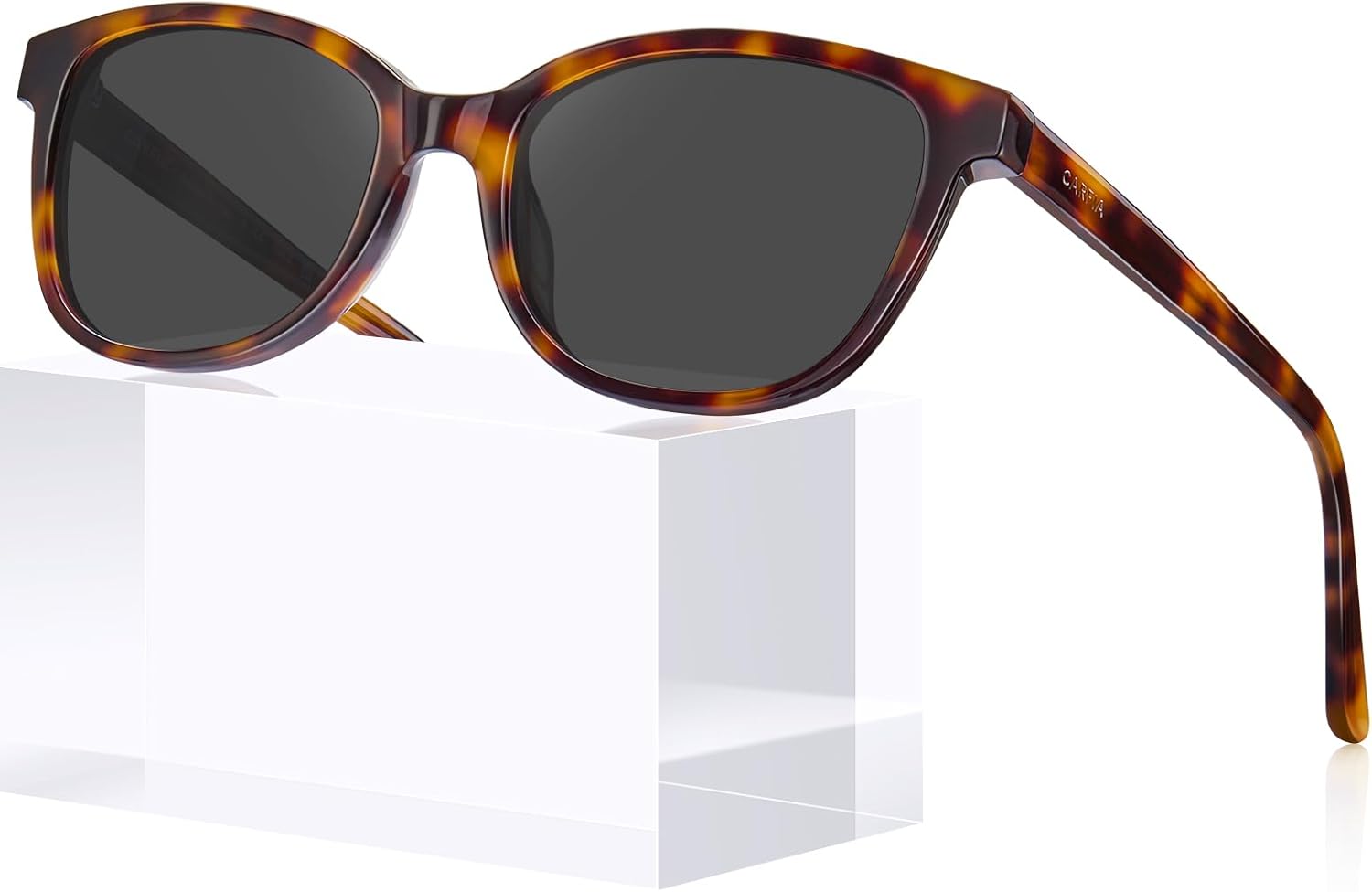 

Женские поляризованные солнцезащитные очки CARFIA Designer Acetate, подходят для большинства форм лица, модные, обеспечивают защиту от УФ-излучения, гипоаллергенны, изготовлены вручную, 6. New Tortoise Frame Grey Lens