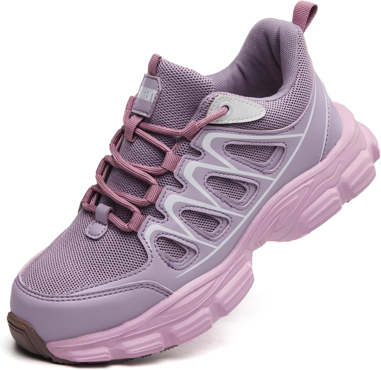 

Стальные ботинки для женщин и мужчин, широкие, противоскользящие, композитные кроссовки, неразрушимые, удобные, безопасные теннисные туфли, легкие, дышащие строительные кроссовки, прокалываемые, эргономичный дизайн Hogent, пурпурный