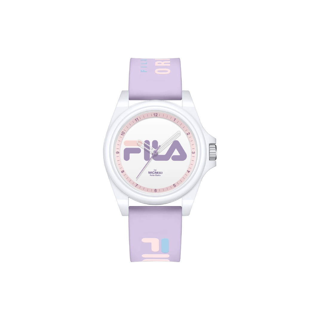 

FILA Часы Wrist Watch Quartz Movement Silicone Strap White Dial Women's Watch, [Twilight Mountain Purple]-6568-008