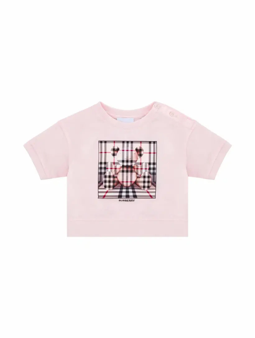 

Хлопковая футболка Thomas Bear Burberry, розовый