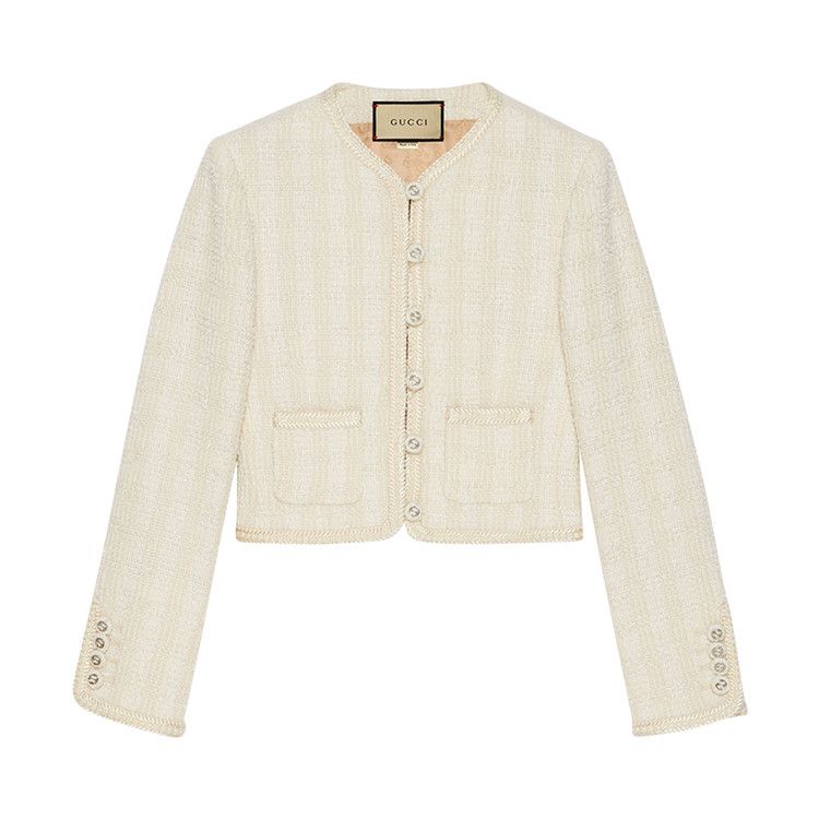 

Топ Gucci Check Armure Tweed, Ivory