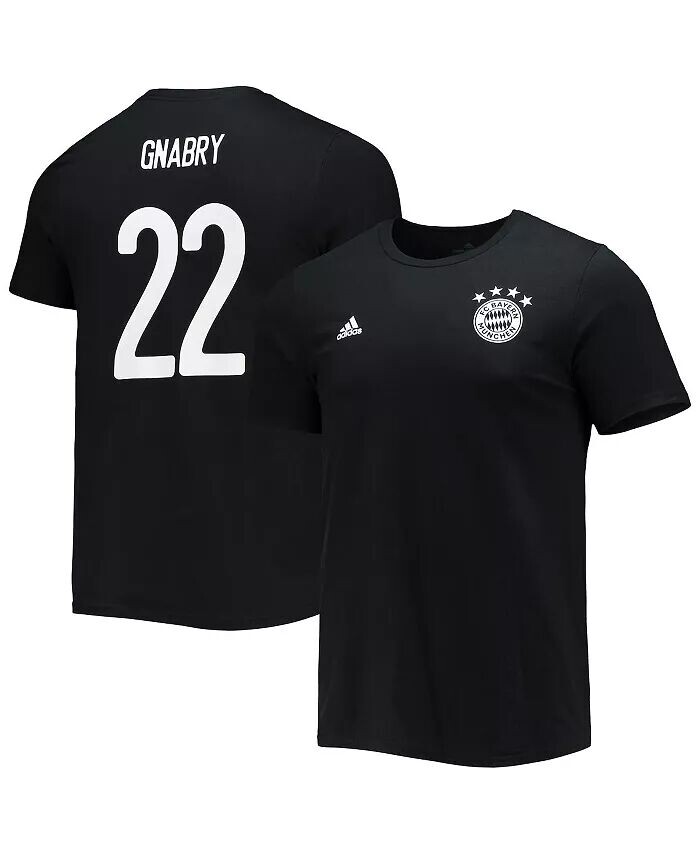 

Мужская черная футболка с именем и номером усилителя Serge Gnabry Bayern Мюнхен Adidas