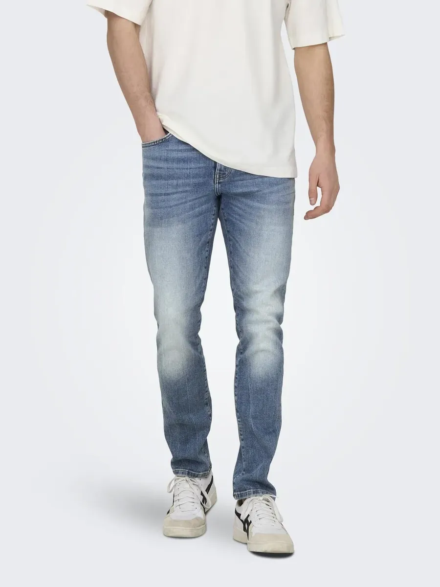 

Узкие джинсы ONLY & SONS "ONSLOOM SLIM JAX DBD 9138 DCC DNM NOOS", голубой