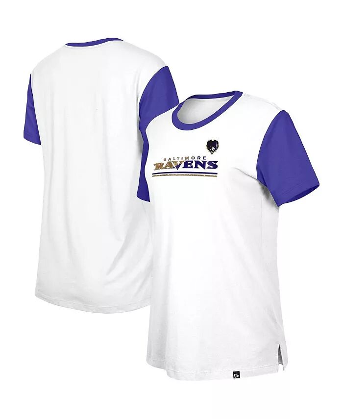 

Женская белая, фиолетовая футболка Baltimore Ravens Third Down Colorblock New Era