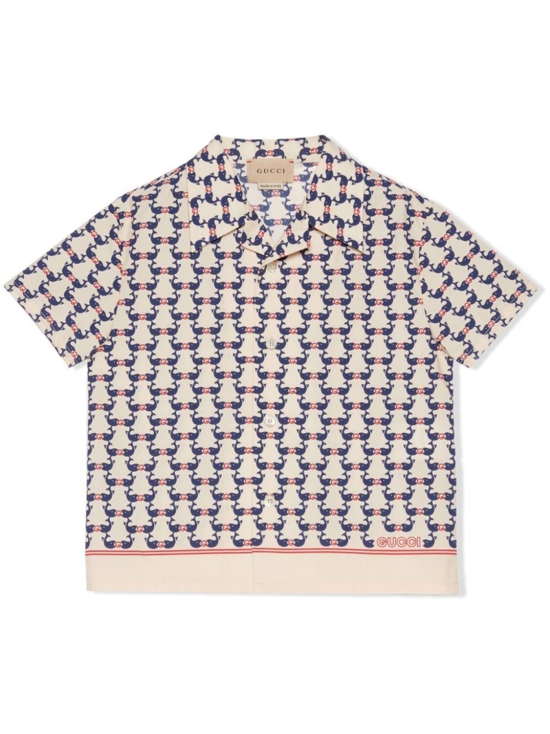 

Gucci Kids рубашка с короткими рукавами и узором, белый