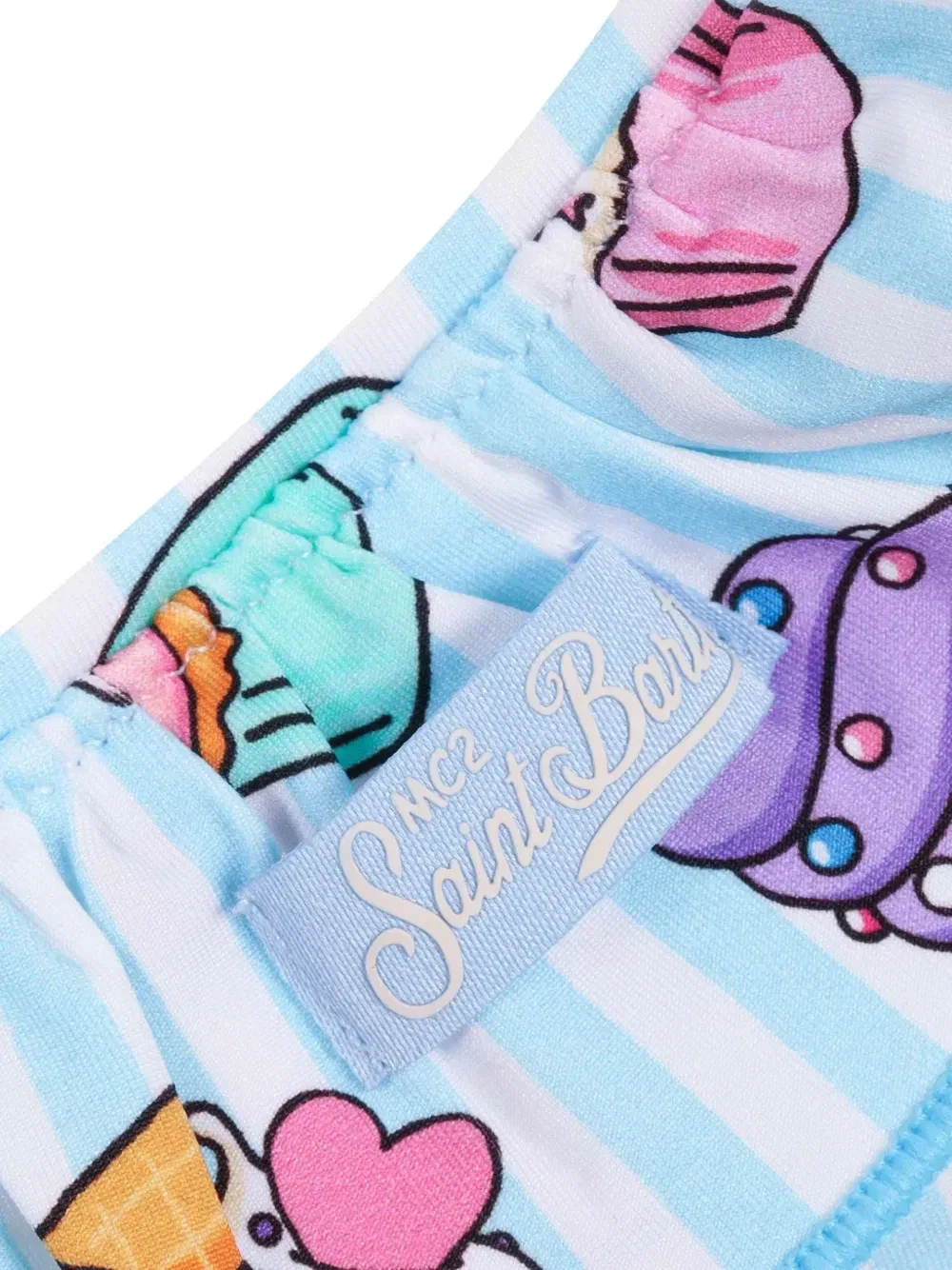 Плавки бикини с оборками и принтом кекса MC2 Saint Barth Kids, синий — фото 3