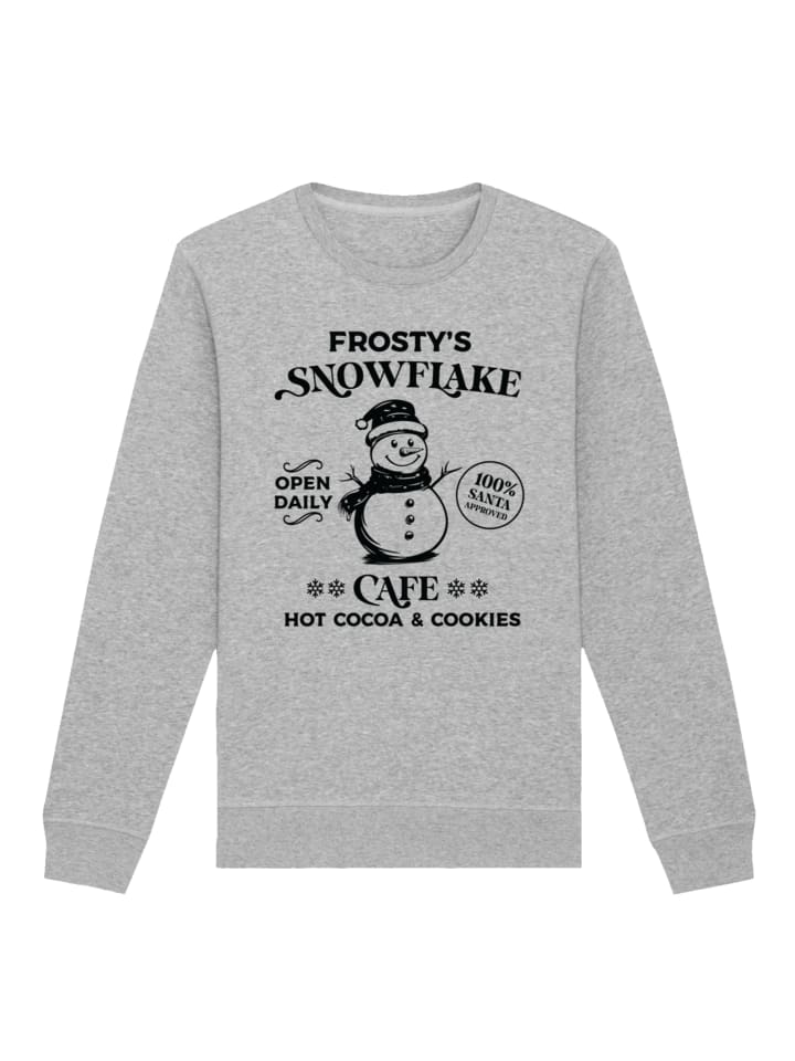 

Толстовка F4NT4STIC Sweatshirt Weihnachten Frostys Snowflake Cafe Retro, пятнистый серый