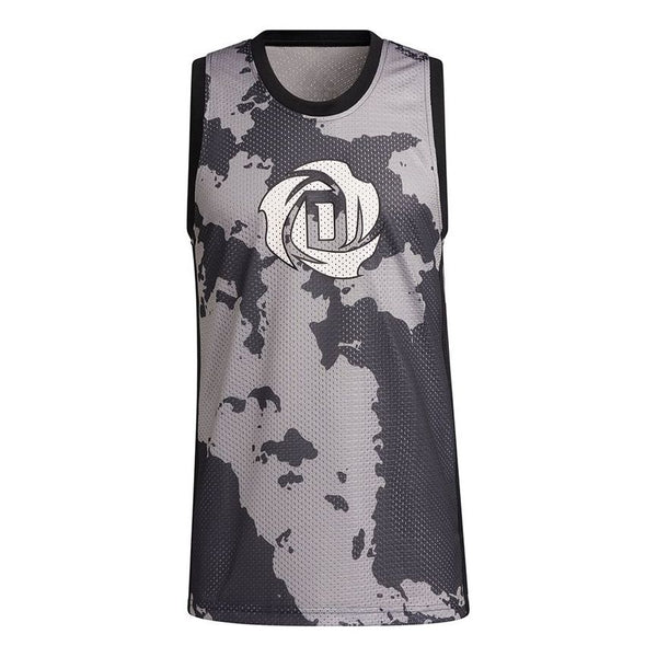 

Спортивная футболка men's x ross crossover logo pattern printing basketball sports black vest Adidas, черный