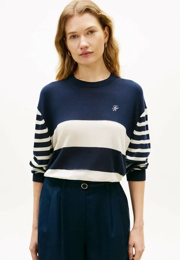 Свободный джемпер с круглым вырезом Tommy Hilfiger, Big Brt Stp Dark Night