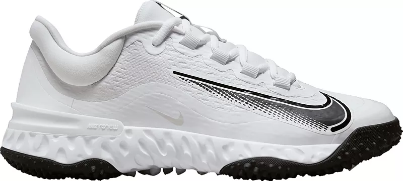 Женские кроссовки для софтбола для газона Nike Alpha Huarache Elite 4, белый/черный