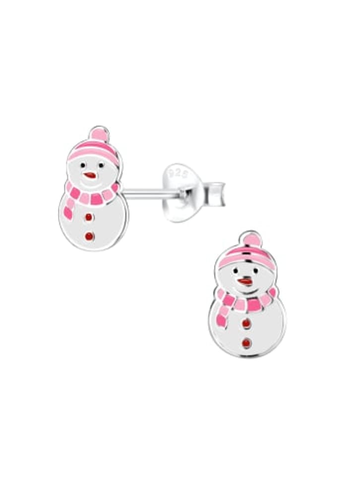 

Alexander York Серьги-снеговики, серьги-гвоздики, розовые, из серебра 925 пробы, комплект из 2 штук