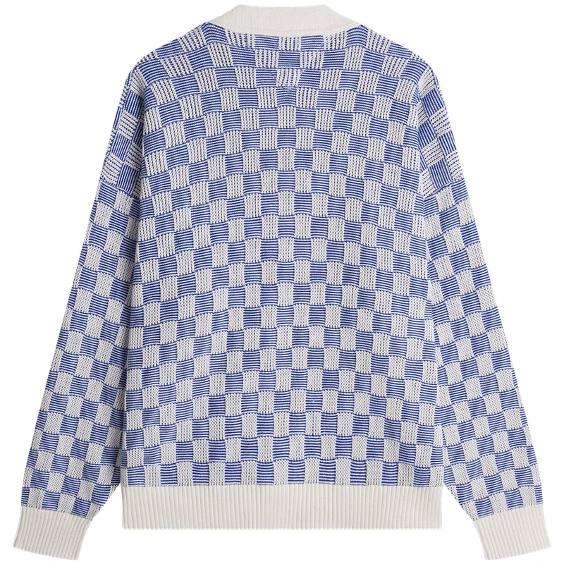 Вязаный джемпер мужской V-Neck Moderate Tommy Hilfiger, Blue White Plaid C8O — фото 3