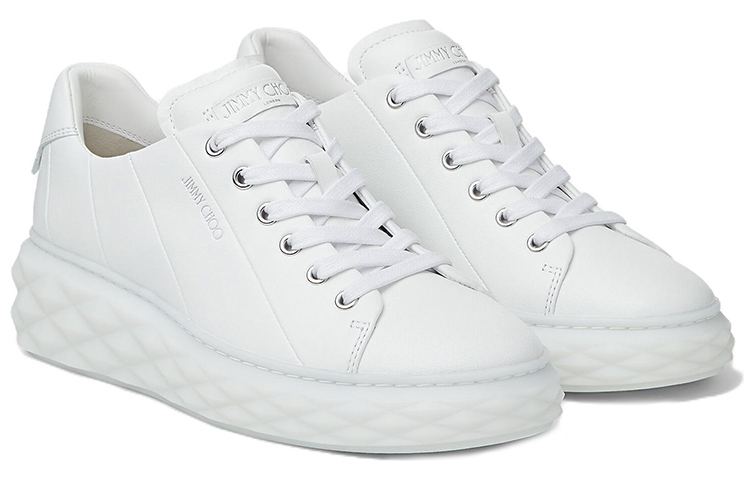 Белые женские кроссовки Diamond Maxi/F Low Top для скейтбординга Jimmy Choo — фото 2