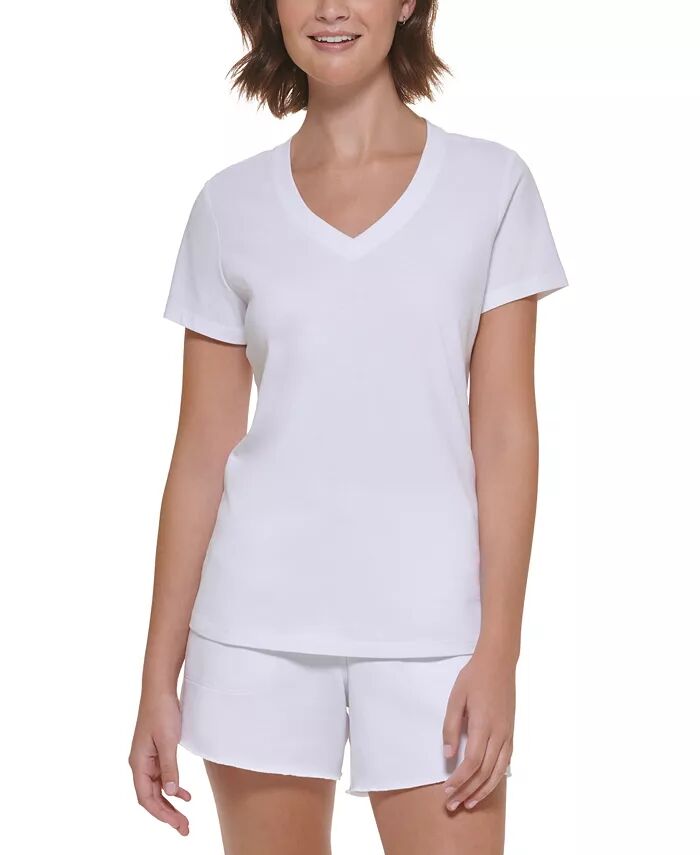 

Футболка с вышитым логотипом, XS-3X Calvin Klein, белый