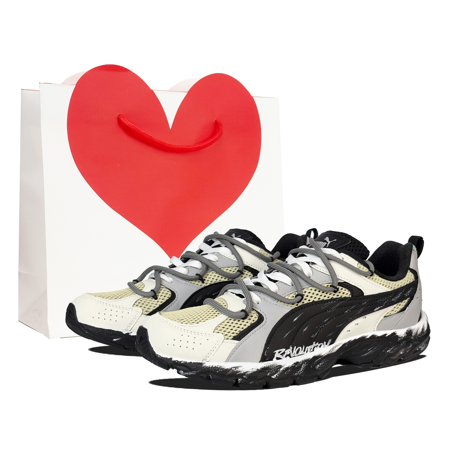 

PUMA Milenio устойчивые к истиранию дышащие низкие кроссовки unisex бежевый желтый