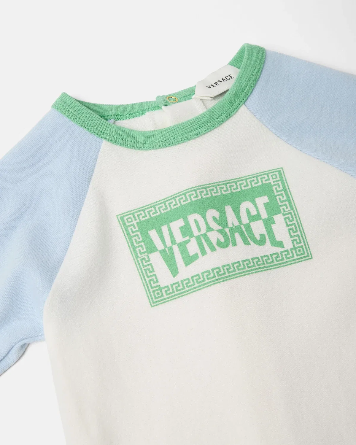 Детский комбинезон из хлопкового джерси с принтом VERSACE, белый — фото 4