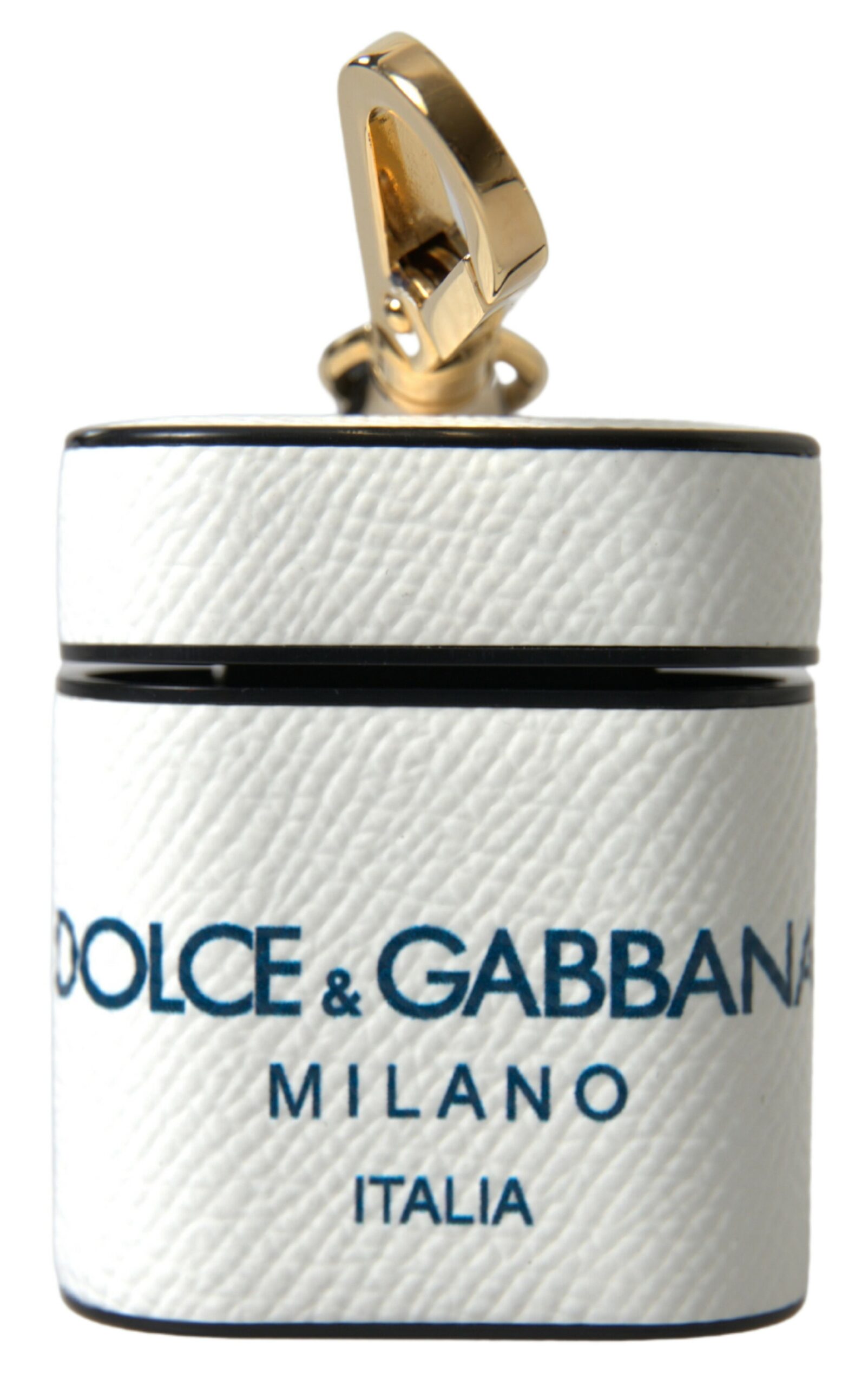 

Элегантный кожаный чехол для Airpods в белом и синем цвете Dolce & Gabbana