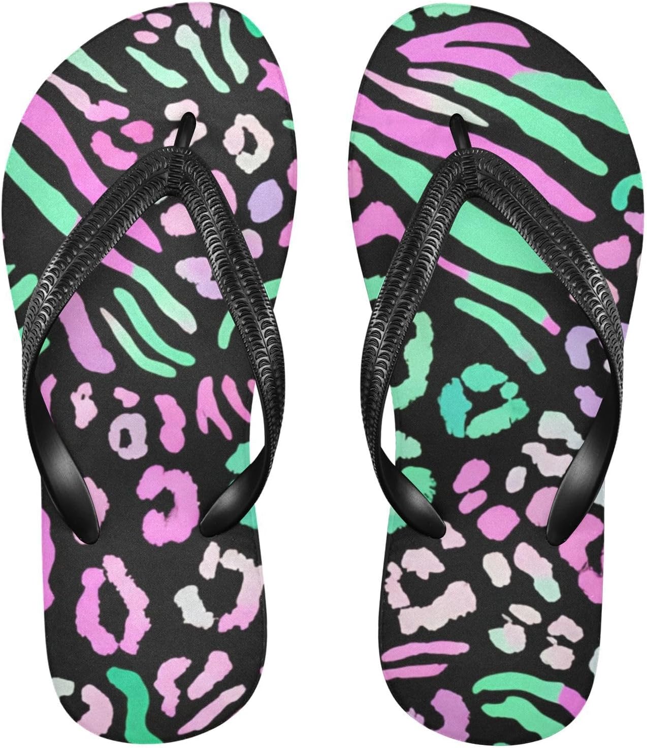 

Женские и мужские пляжные шлепанцы с черными полосками и пятнами, летние повседневные сандалии для душа 20861902 Kfbe