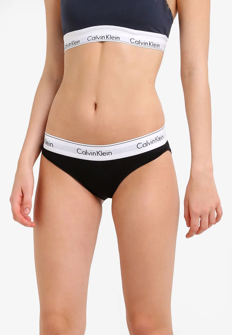 Трусы-бикини, хлопок, Calvin Klein, черный