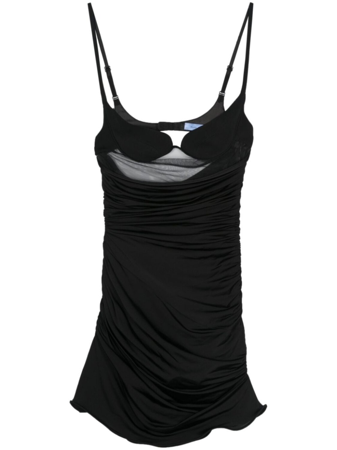 

Mugler платье мини с оборками, черный