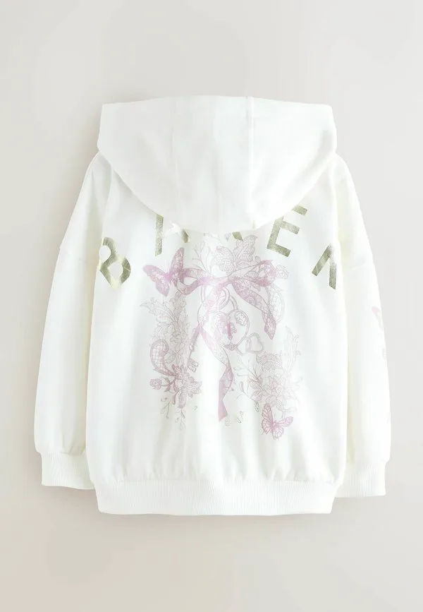 Толстовка на молнии с графическим принтом и стандартным кроем Baker By Ted Baker, Cream — фото 2