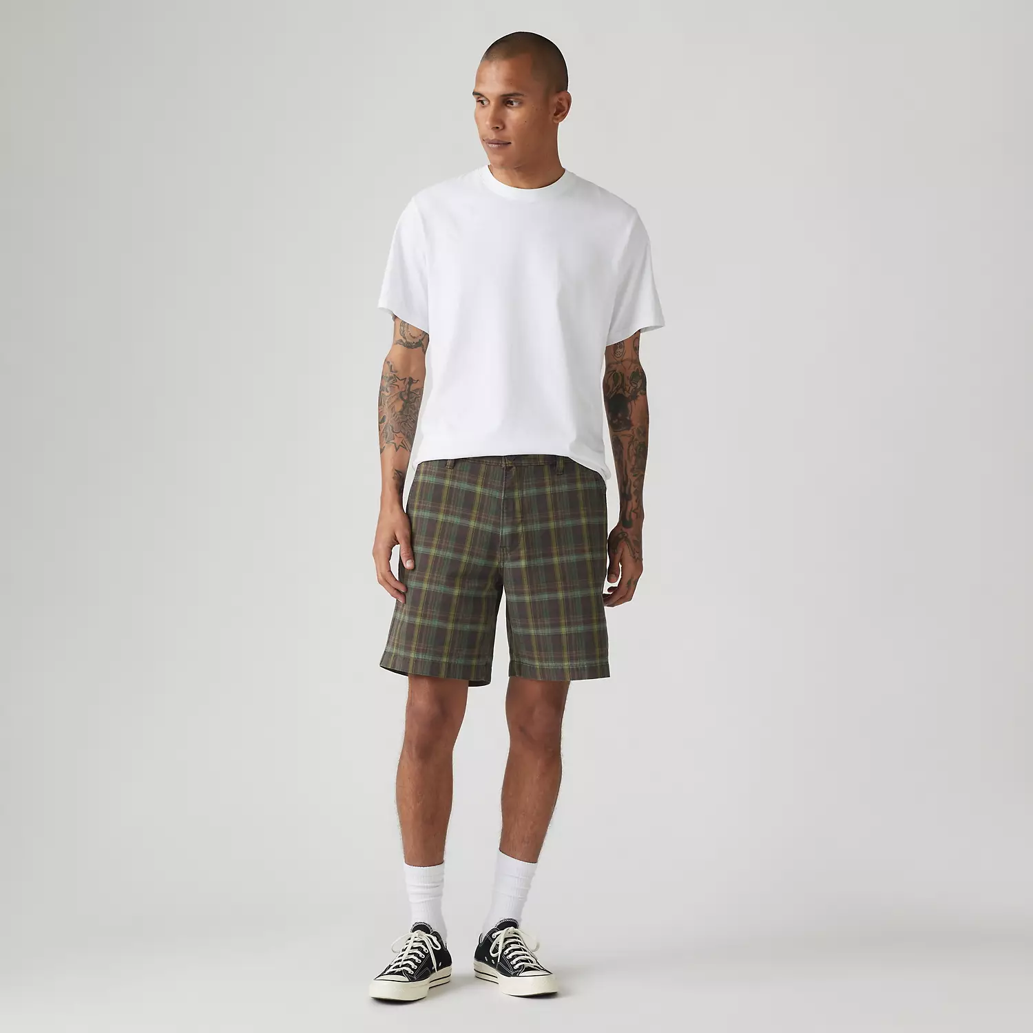 

Мужские шорты Levi's XX Chino свободного кроя, цвет Ares Plaid Black Cof - Multi-Color