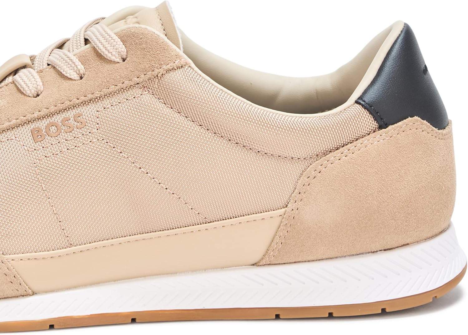 BOSS Мужские титановые низкопрофильные кожаные кроссовки, Sand Beige — фото 4